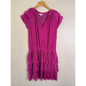 Current Air Anthropologie Dress Tiered Ruffled Drop Waist Sz Large Fairy Flirty